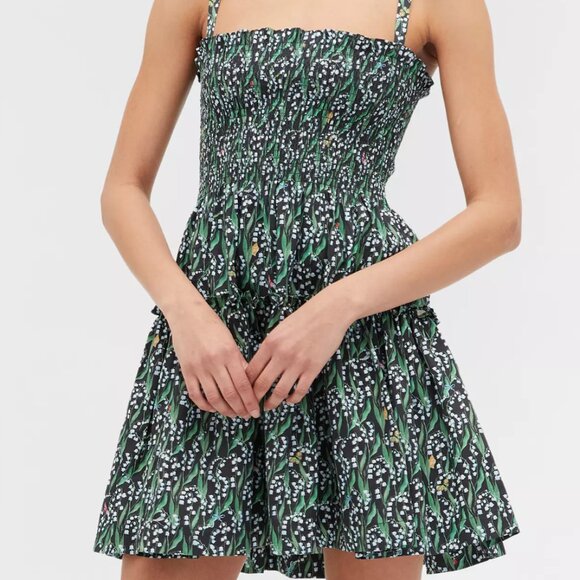 Hill House Home Mini Seraphina Nap Dress Black Lily of the Valley - Picture 1 of 5